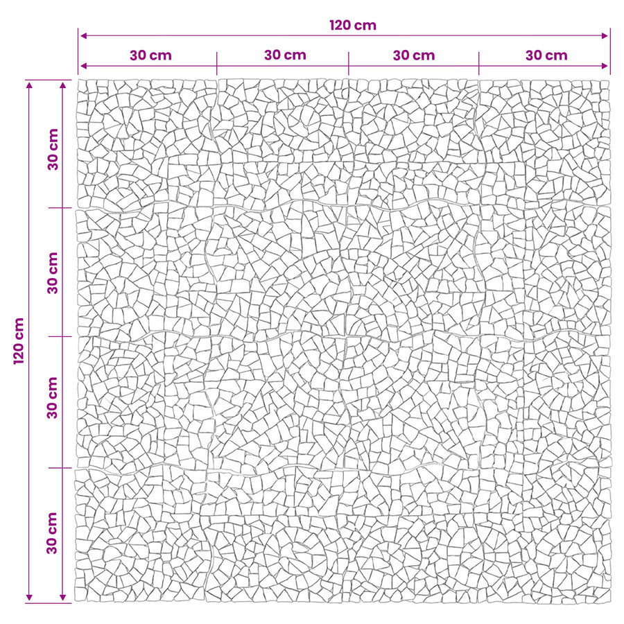 Mosaic Tiles Bloem Patroon Meerkleurig 120 x 120 cm Marmer
