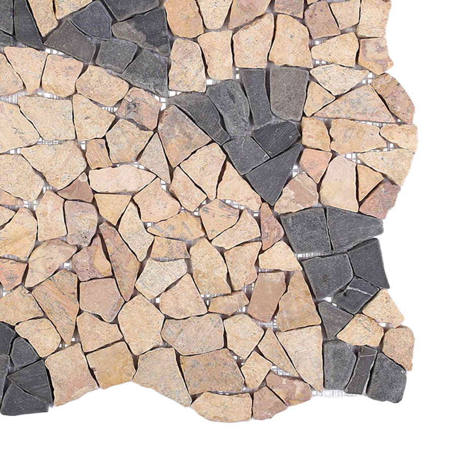 Mosaic Tiles Zonnebloem Patroon Meerkleurig 120 x 120 cm Marmer