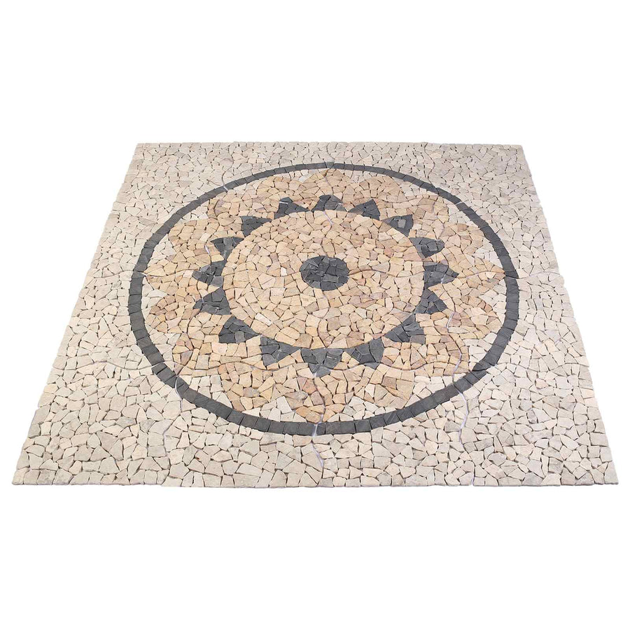 Mosaic Tiles Zonnebloem Patroon Meerkleurig 120 x 120 cm Marmer
