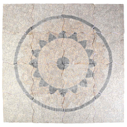 Mosaic Tiles Zonnebloem Patroon Meerkleurig 120 x 120 cm Marmer