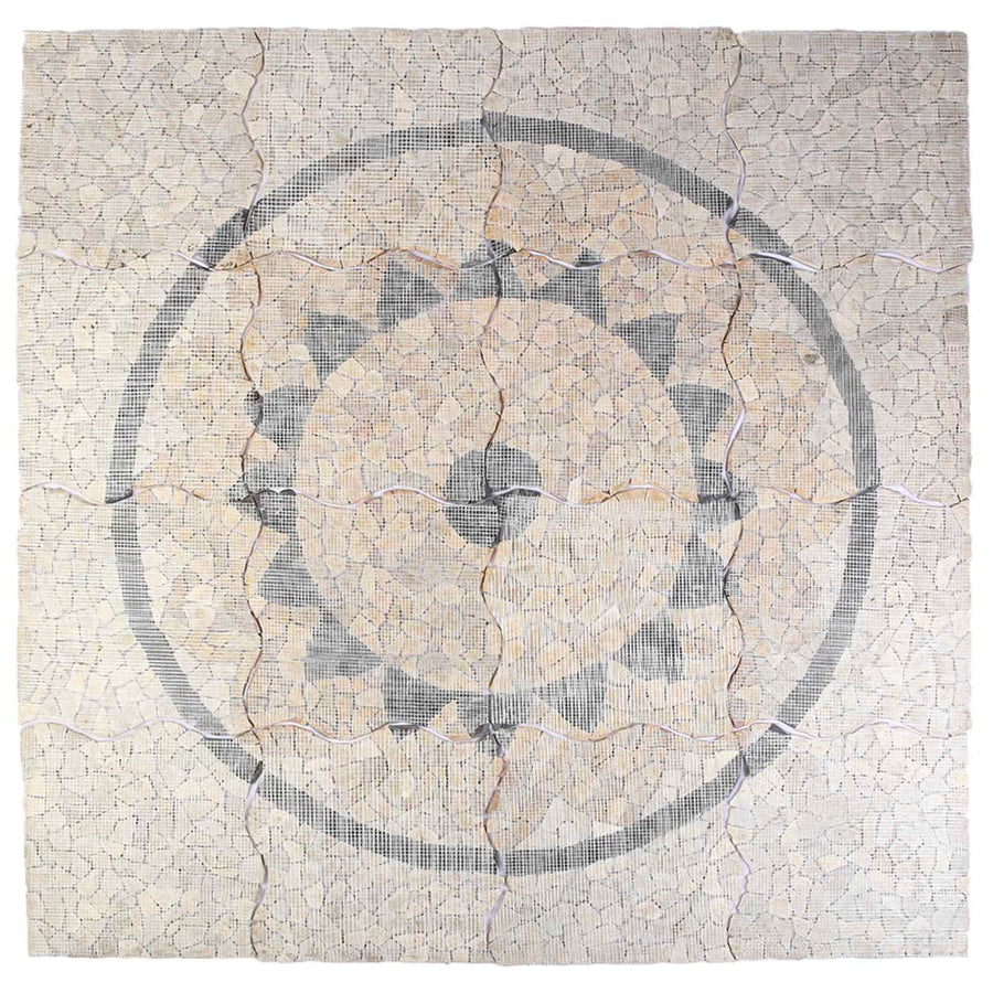 Mosaic Tiles Zonnebloem Patroon Meerkleurig 120 x 120 cm Marmer