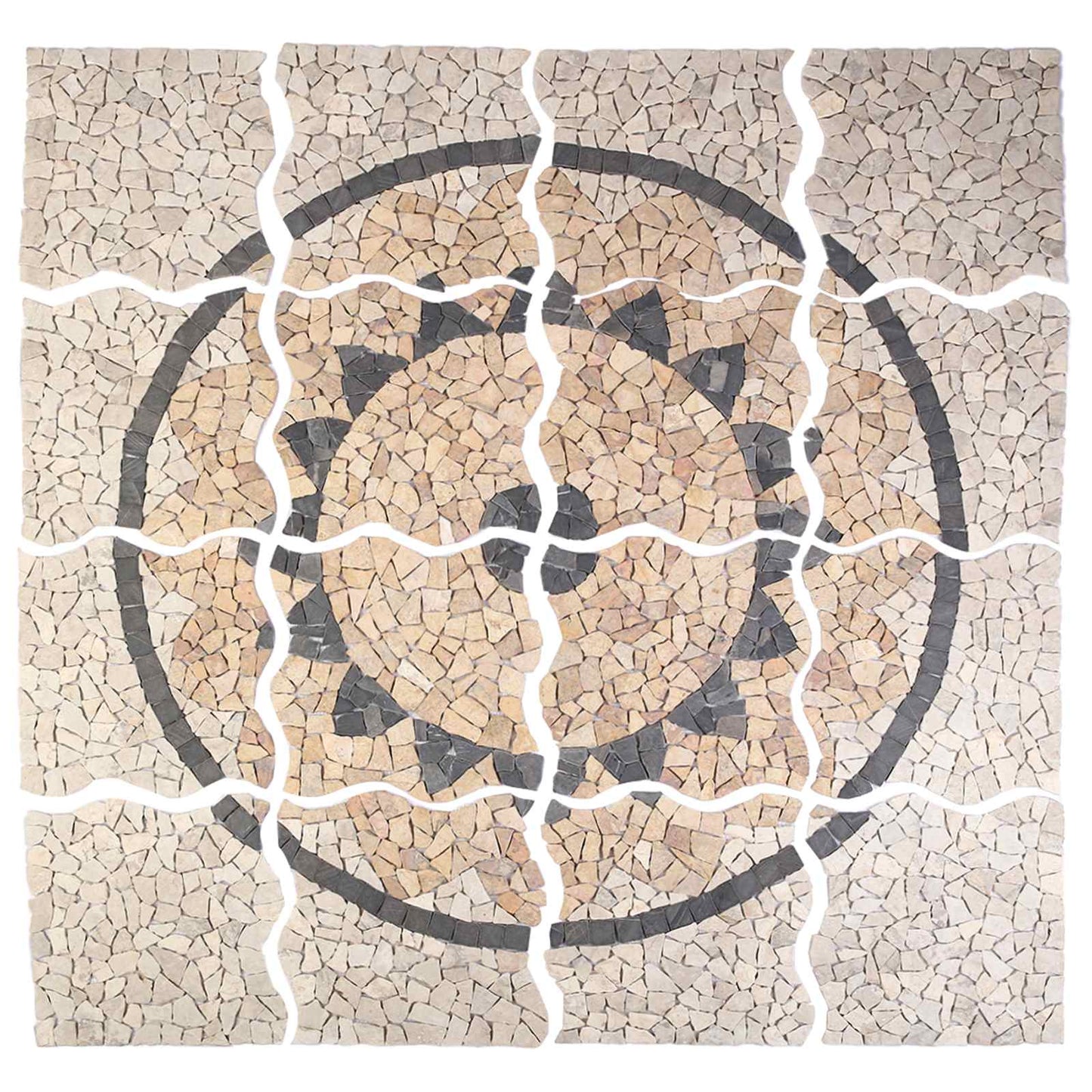 Mosaic Tiles Zonnebloem Patroon Meerkleurig 120 x 120 cm Marmer