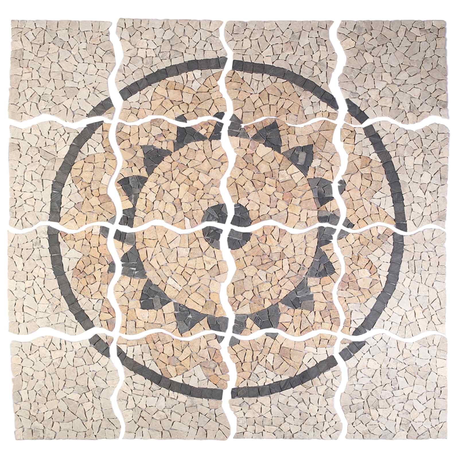 Mosaic Tiles Zonnebloem Patroon Meerkleurig 120 x 120 cm Marmer