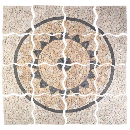Mosaic Tiles Zonnebloem Patroon Meerkleurig 120 x 120 cm Marmer
