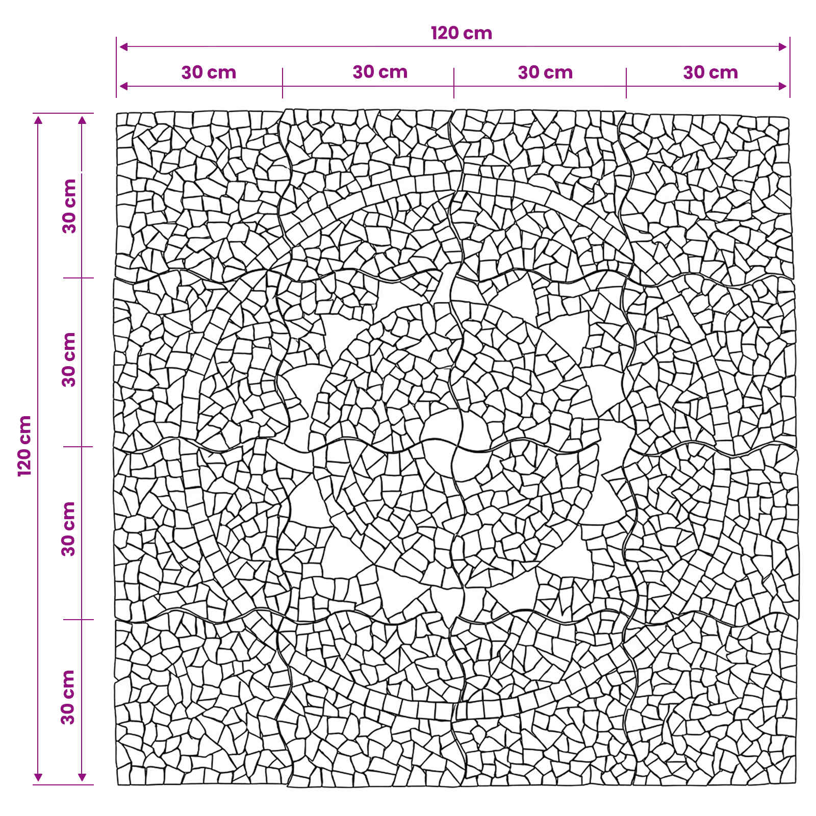 Mosaic Tiles Zonnebloem Patroon Meerkleurig 120 x 120 cm Marmer