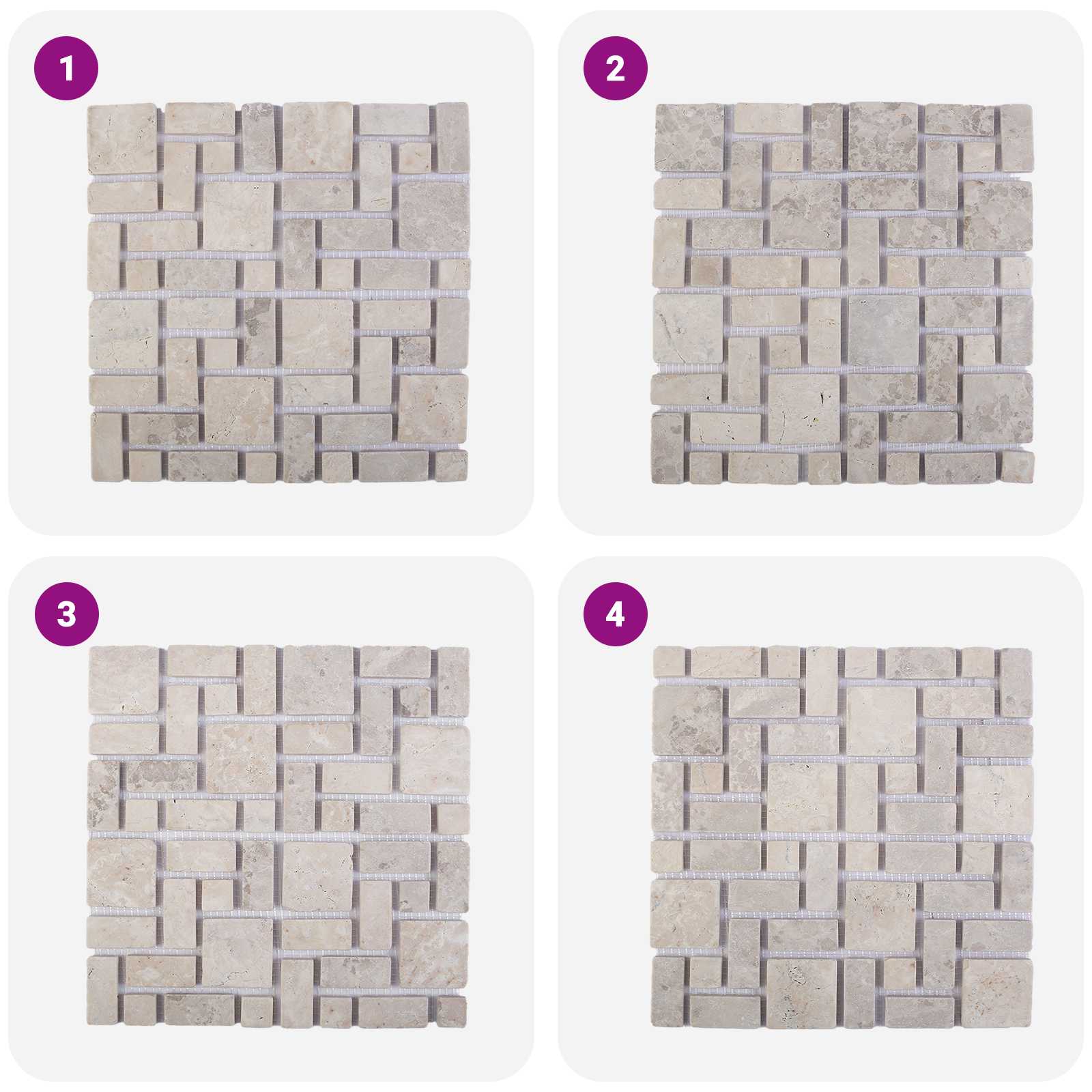 Mozaïek Tegels Crèmekleurig 30 x 30 cm Marmer