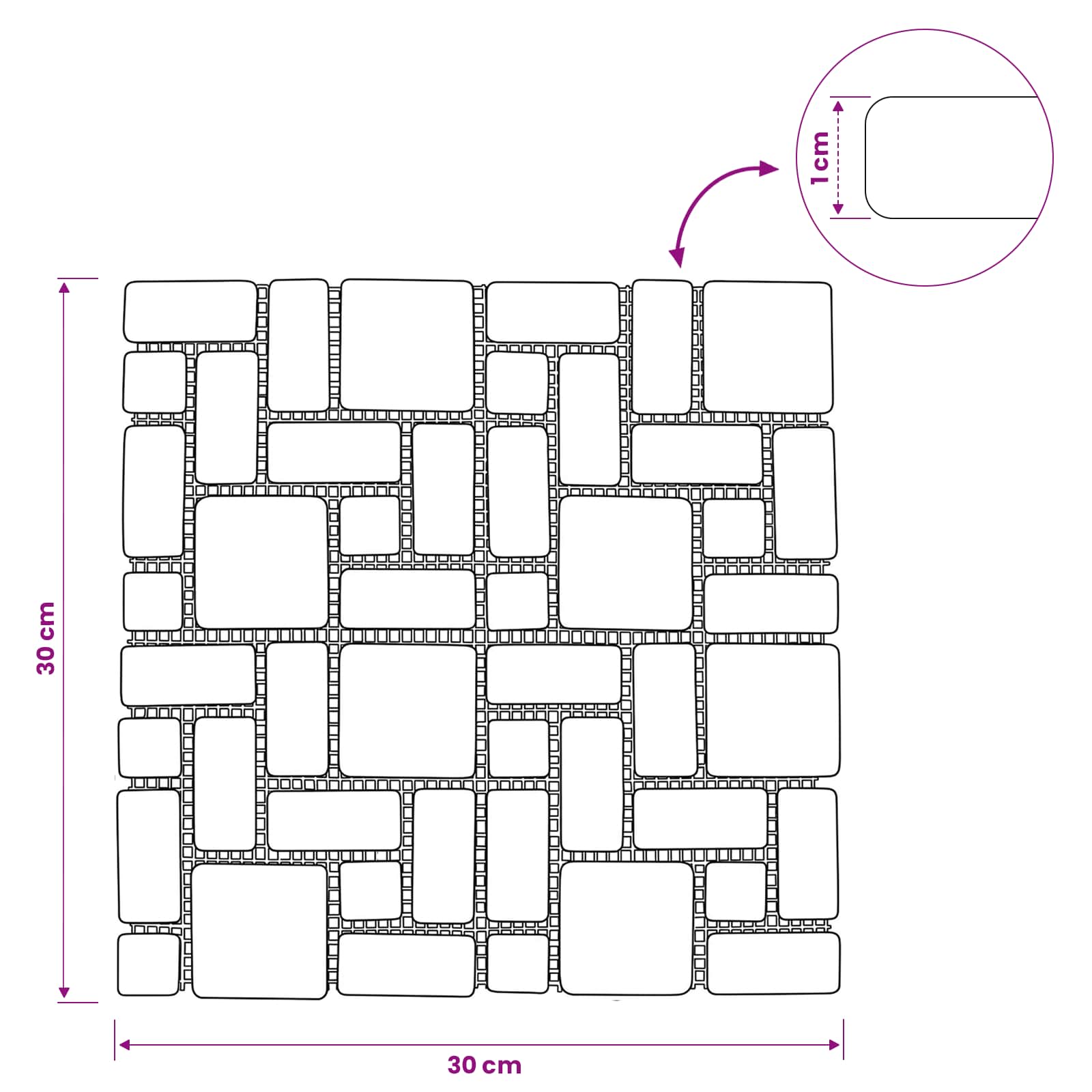 Mozaïek Tegels Grijs 30 x 30 cm Marmer