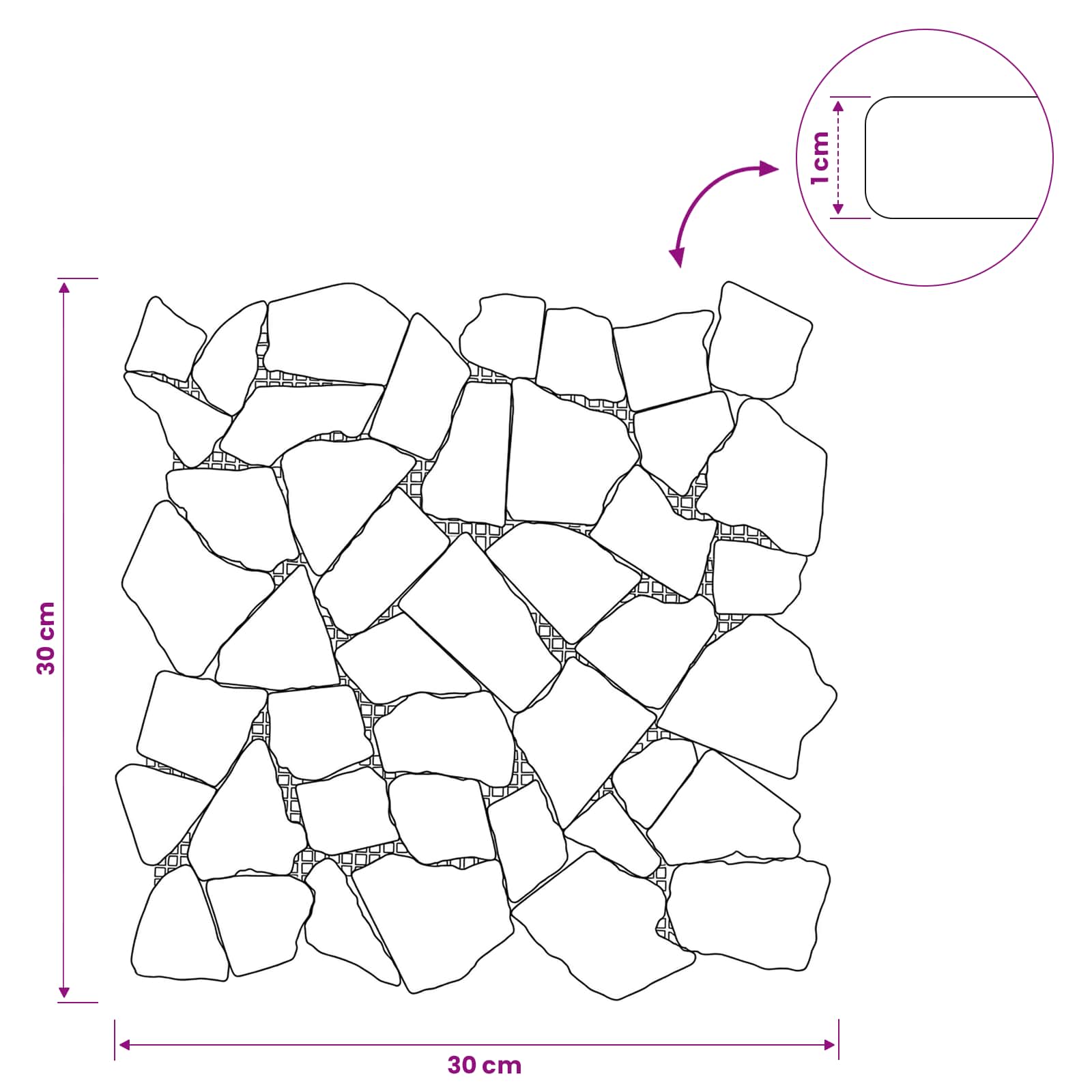 Mozaïek Tegels Crèmekleurig 30 x 30 cm Marmer