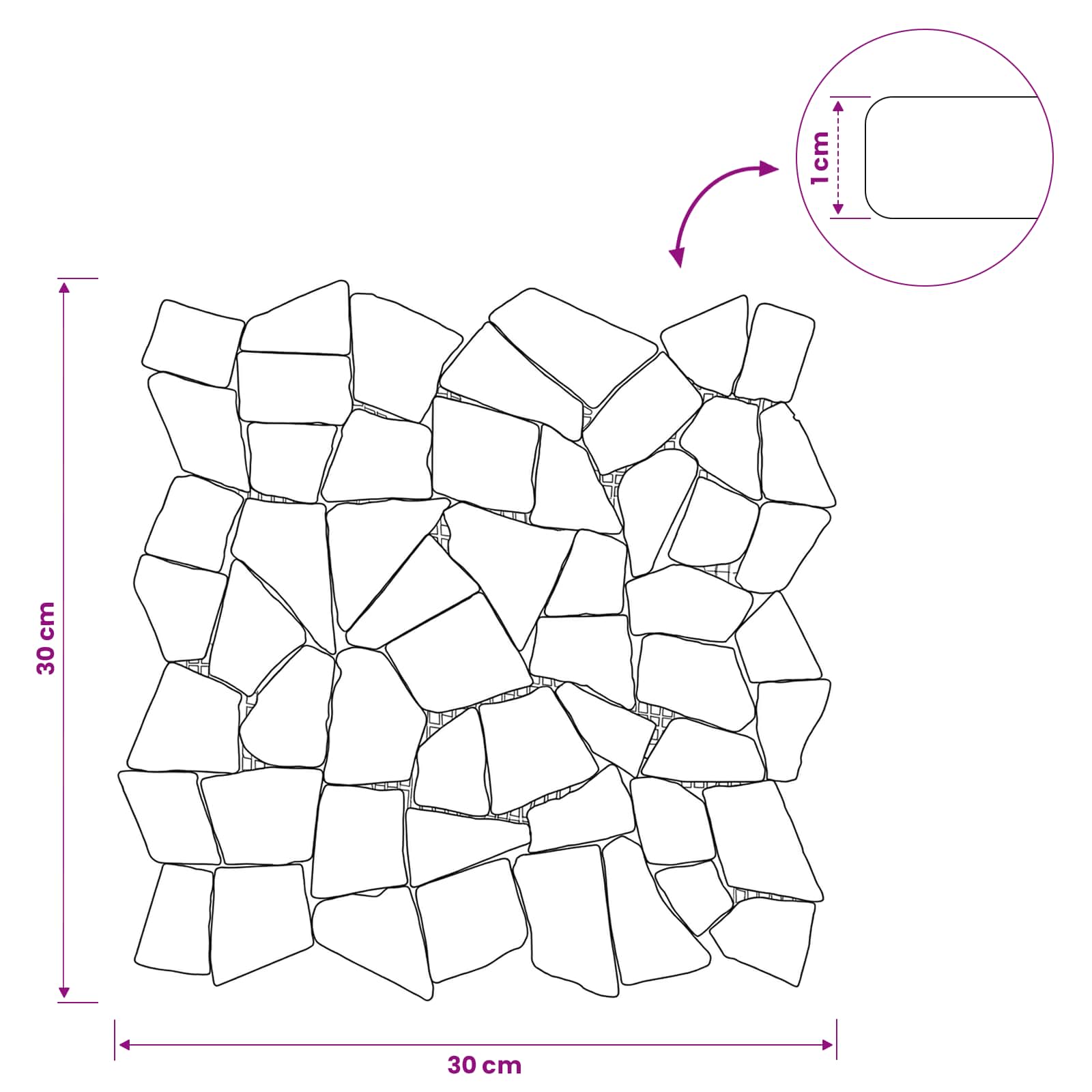 Mozaïek Tegels Donkergrijs 30 x 30 cm Marmer