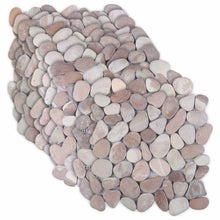 Kiezeltegels Beige en Lichtroze 30 x 30 cm Rivierenkiezel