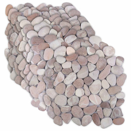 Kiezeltegels Beige en Lichtroze 30 x 30 cm Rivierenkiezel