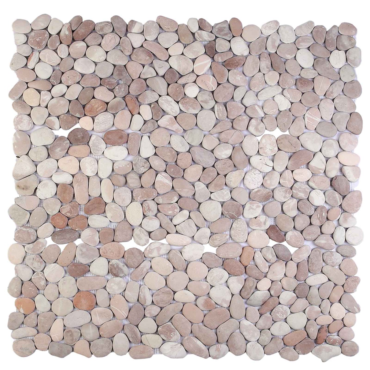 Kiezeltegels Beige en Lichtroze 30 x 30 cm Rivierenkiezel