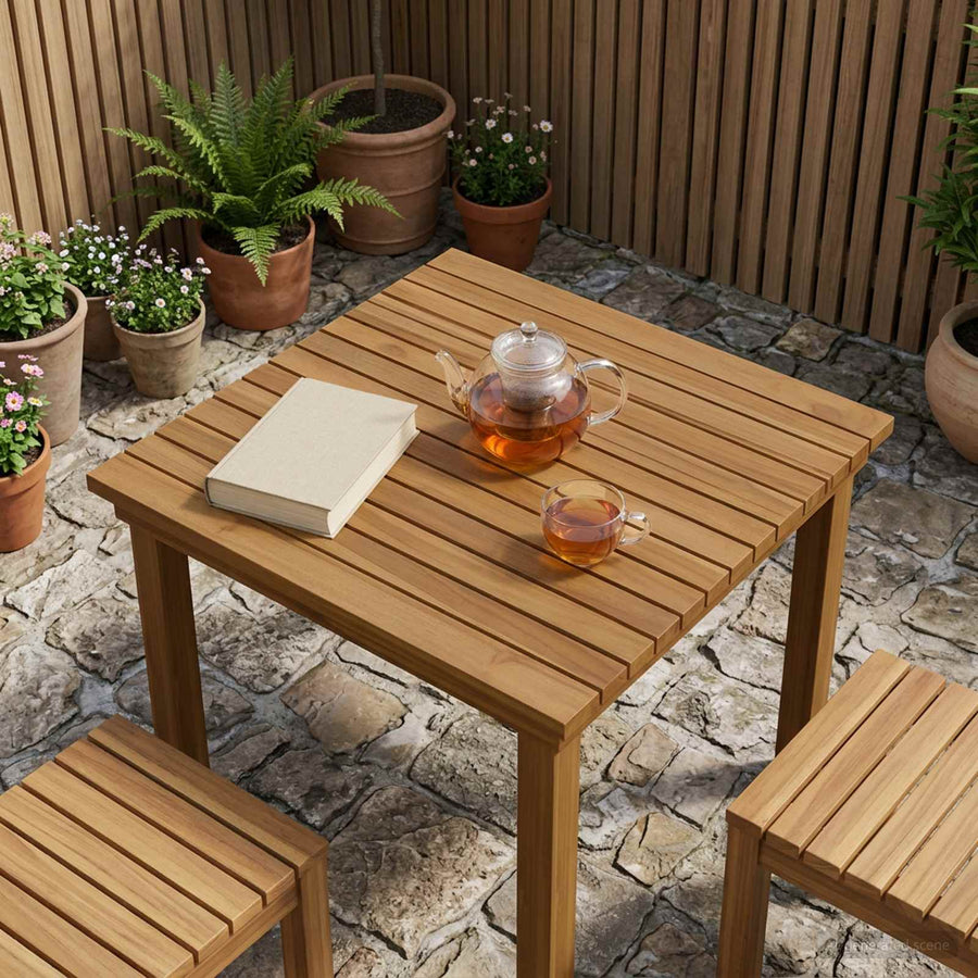 Tafelblad 60 x 60 x 3,5 cm Vierkant Massief Teakhout Naturel