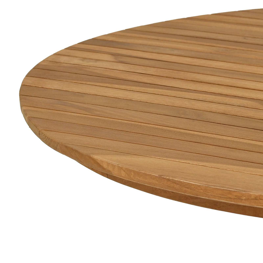 Tafelblad Ø 90 x 3,5 Rond Massief Teakhout Naturel