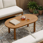 Tafelblad ovaal 80x40x3,5 cm massief teakhout naturel