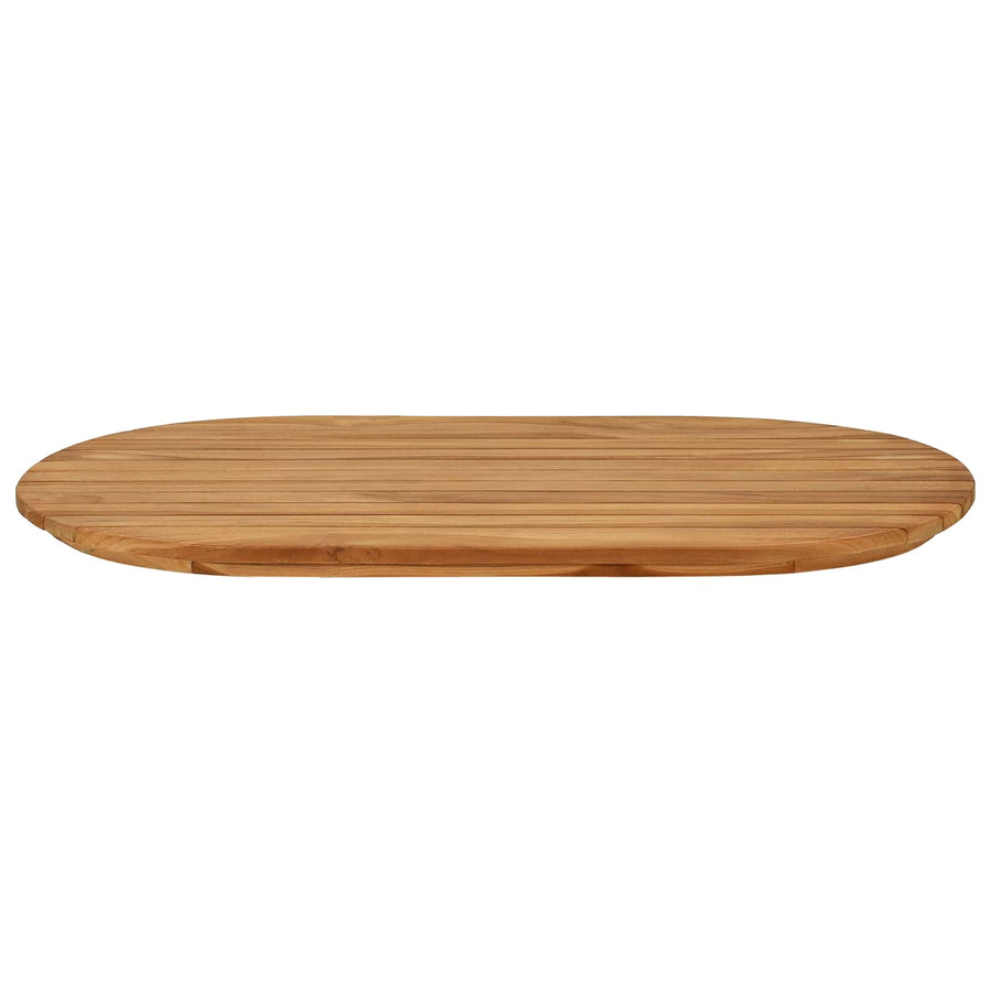 Tafelblad 80 x 40 x 3,5 cm Ovaal Massief Teakhout Naturel