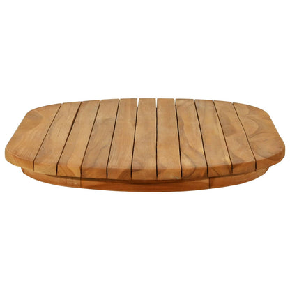 Tafelblad 80 x 40 x 3,5 cm Ovaal Massief Teakhout Naturel