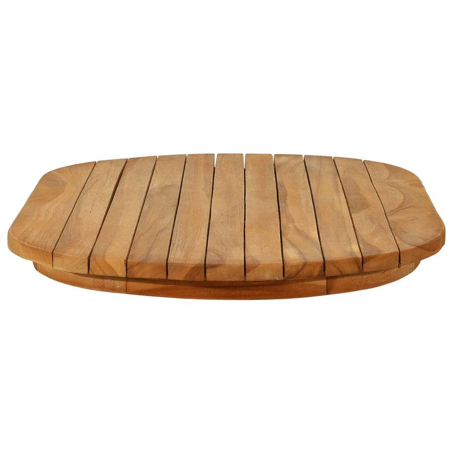 Tafelblad 80 x 40 x 3,5 cm Ovaal Massief Teakhout Naturel