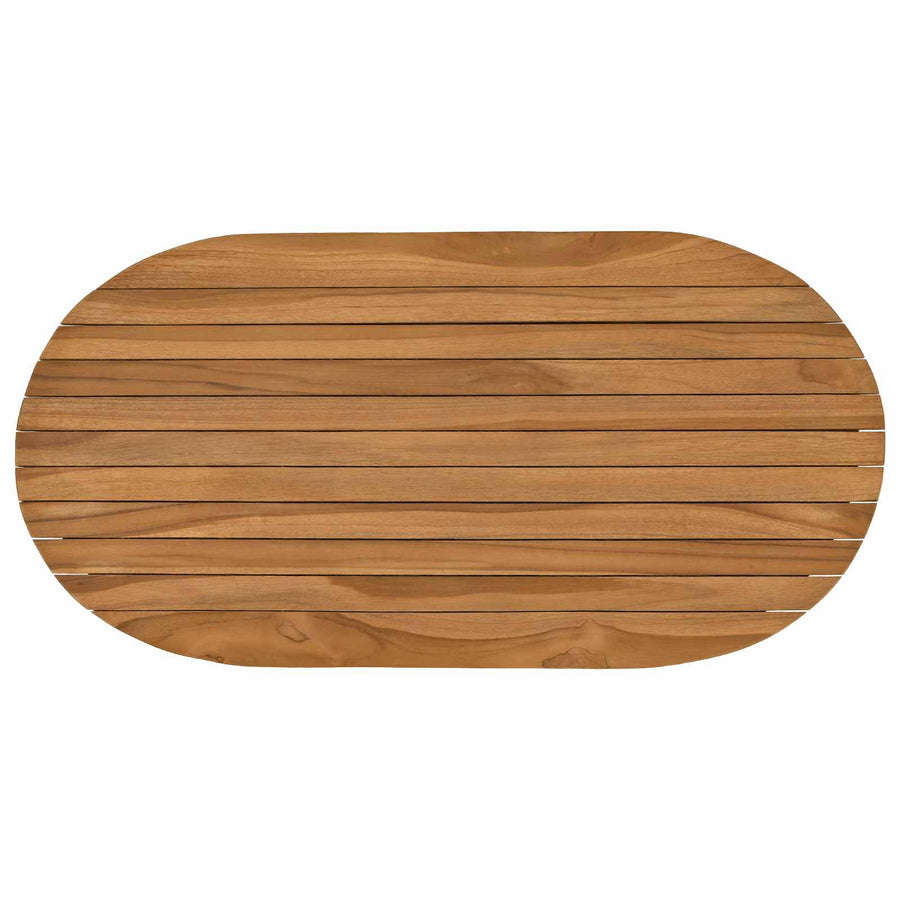 Tafelblad 80 x 40 x 3,5 cm Ovaal Massief Teakhout Naturel