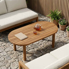 Tafelblad ovaal 90x45x3,5 cm massief teakhout naturel