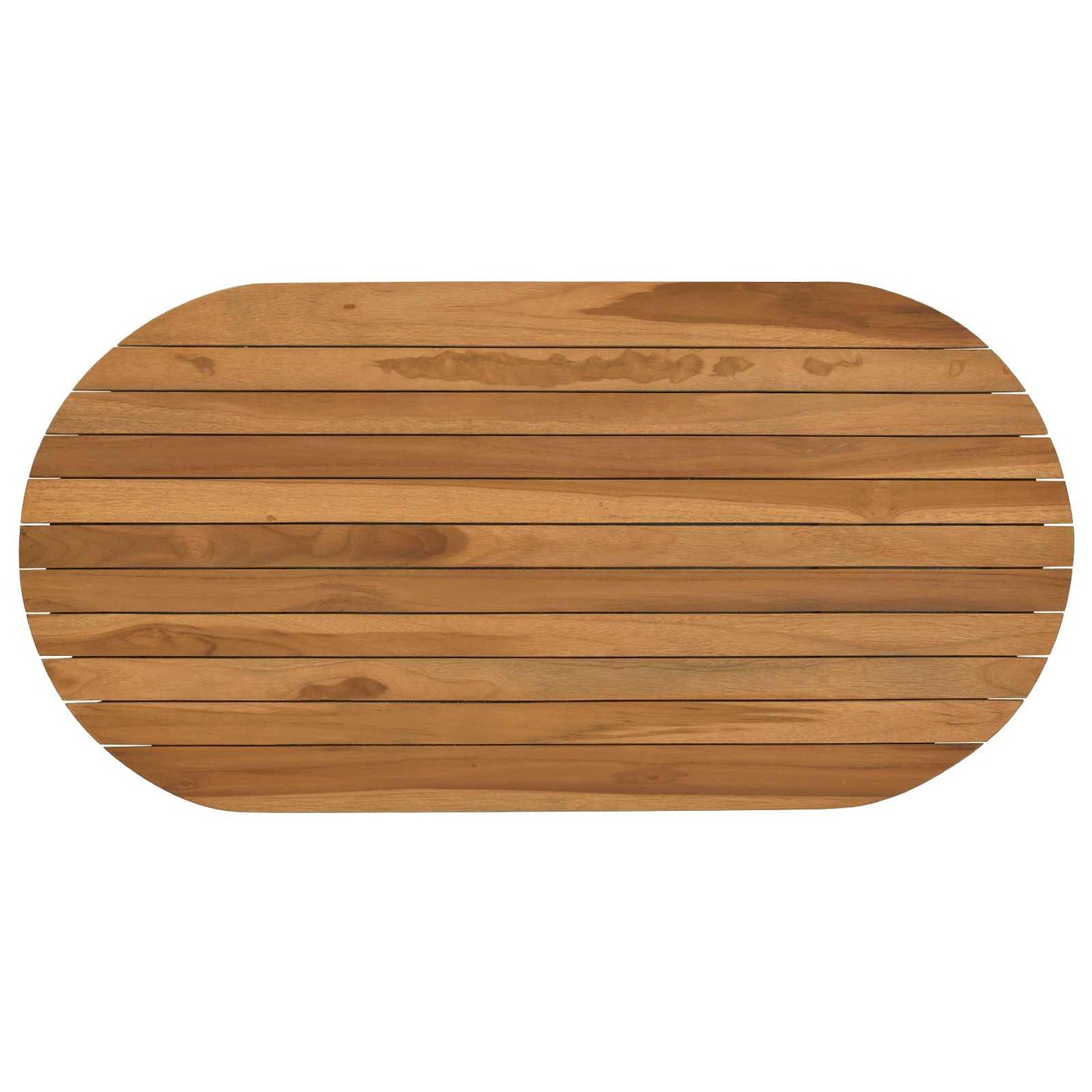 Tafelblad 90 x 45 x 3,5 cm Ovaal Massief Teakhout Naturel