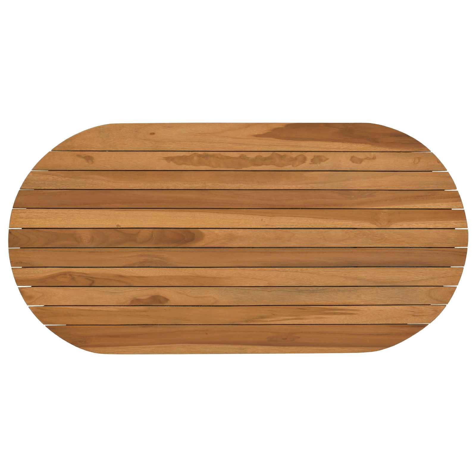 Tafelblad 90 x 45 x 3,5 cm Ovaal Massief Teakhout Naturel
