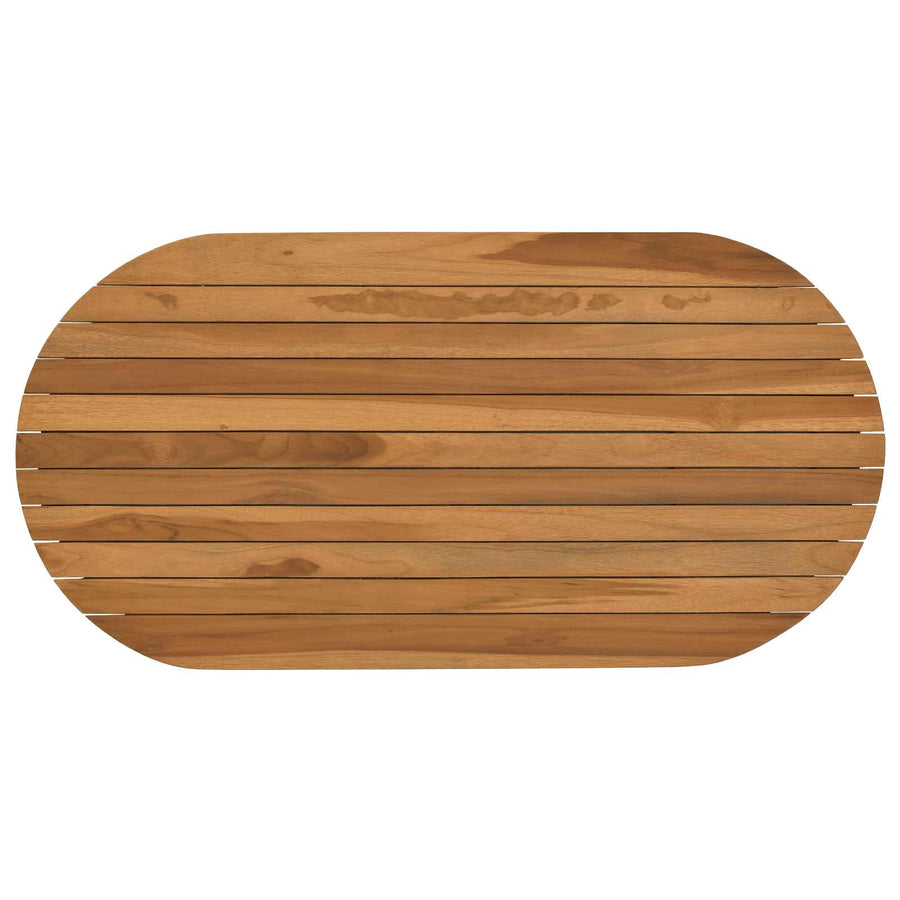 Tafelblad 90 x 45 x 3,5 cm Ovaal Massief Teakhout Naturel