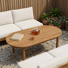 Tafelblad ovaal 100x50x3,5 cm massief teakhout