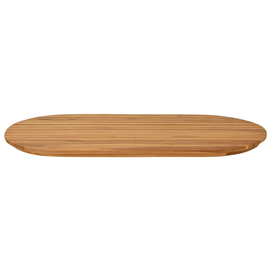 Tafelblad 100 x 50 x 3,5 cm Ovaal Massief Teakhout Naturel