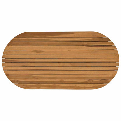 Tafelblad 100 x 50 x 3,5 cm Ovaal Massief Teakhout Naturel