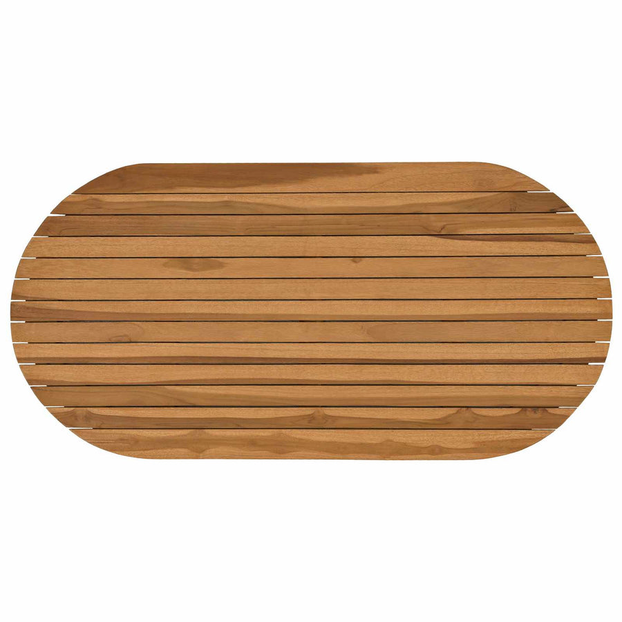 Tafelblad 100 x 50 x 3,5 cm Ovaal Massief Teakhout Naturel