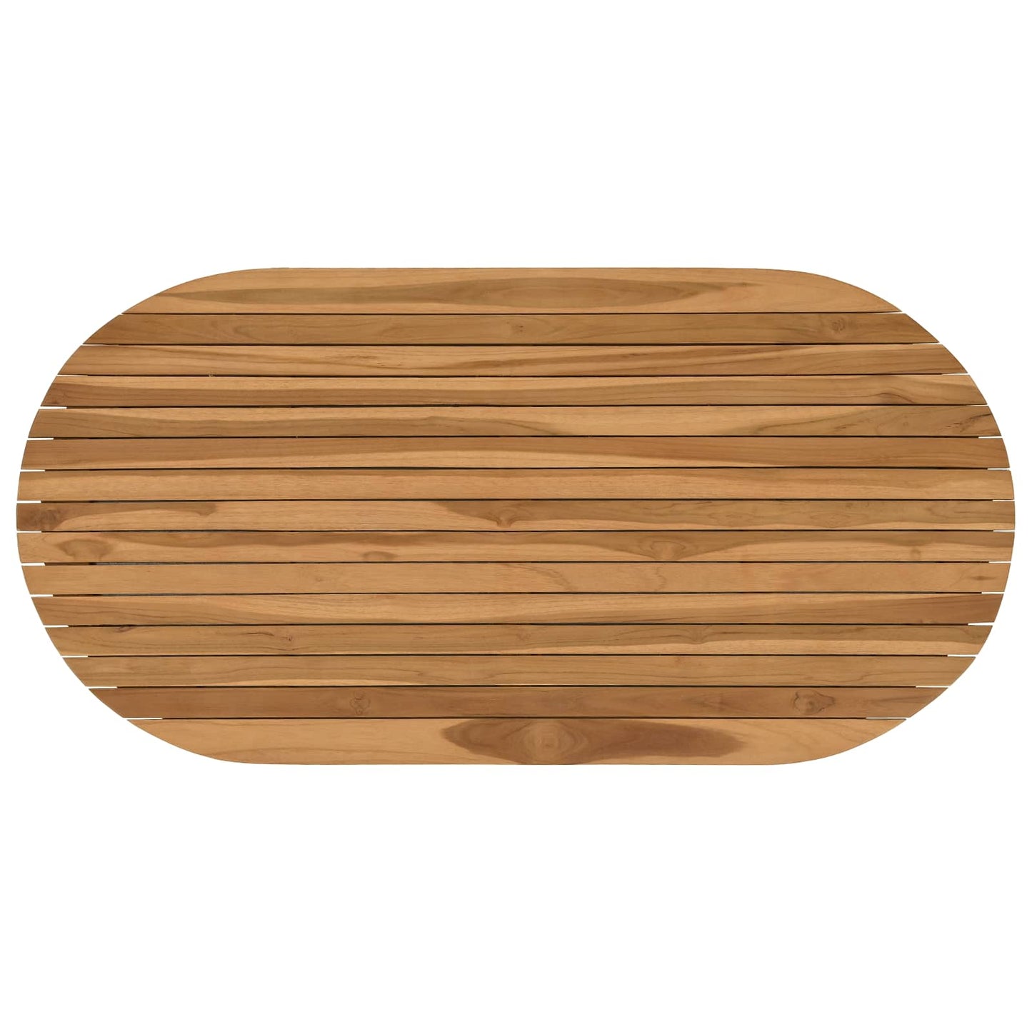 Tafelblad 110 x 55 x 3,5 cm Ovaal Massief Teakhout Naturel