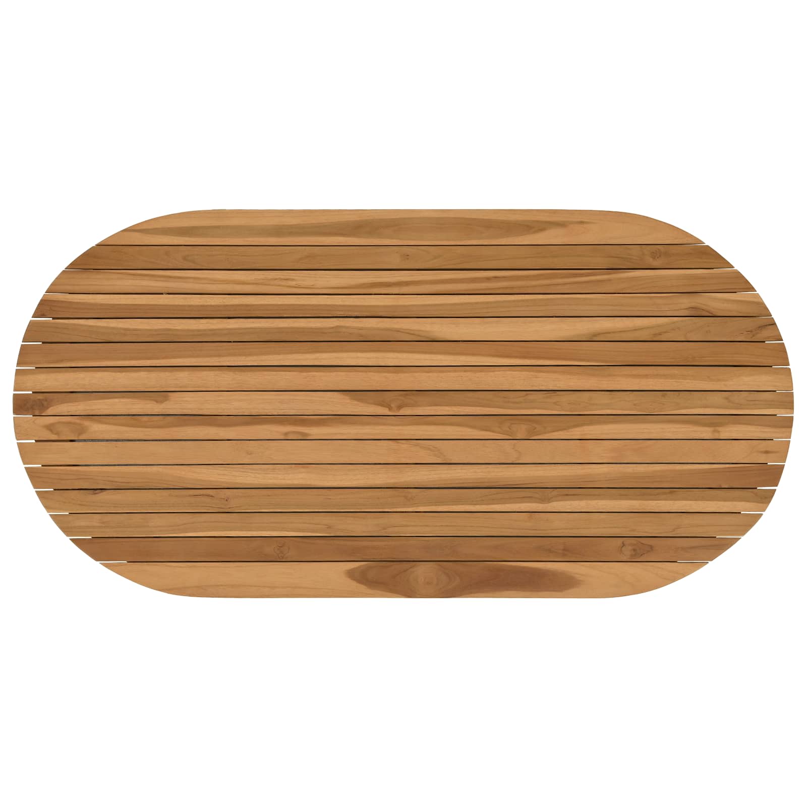 Tafelblad 110 x 55 x 3,5 cm Ovaal Massief Teakhout Naturel