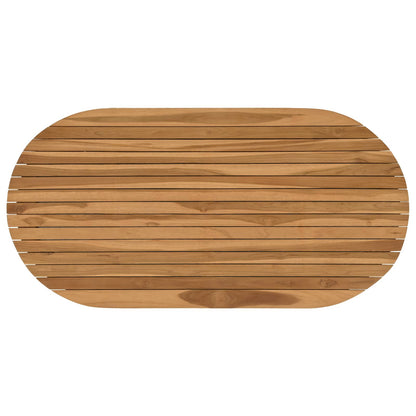 Tafelblad 110 x 55 x 3,5 cm Ovaal Massief Teakhout Naturel