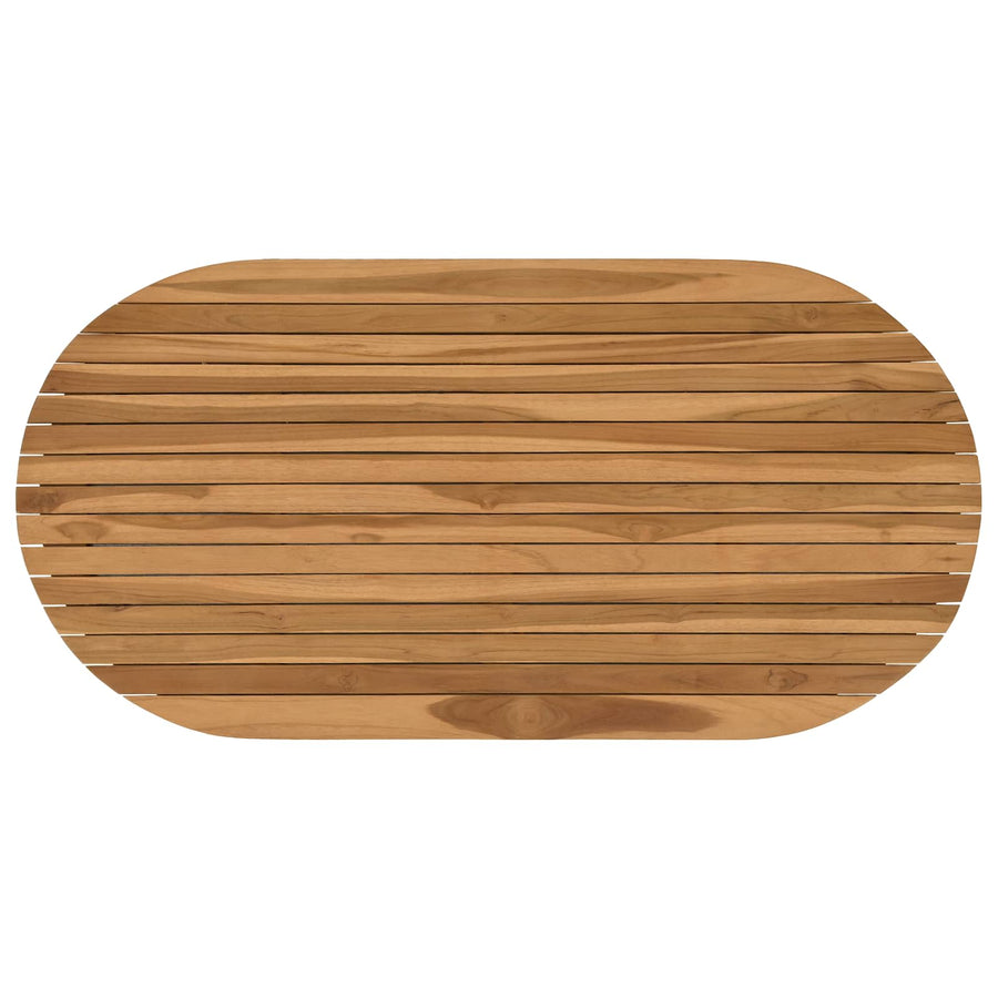 Tafelblad 110 x 55 x 3,5 cm Ovaal Massief Teakhout Naturel