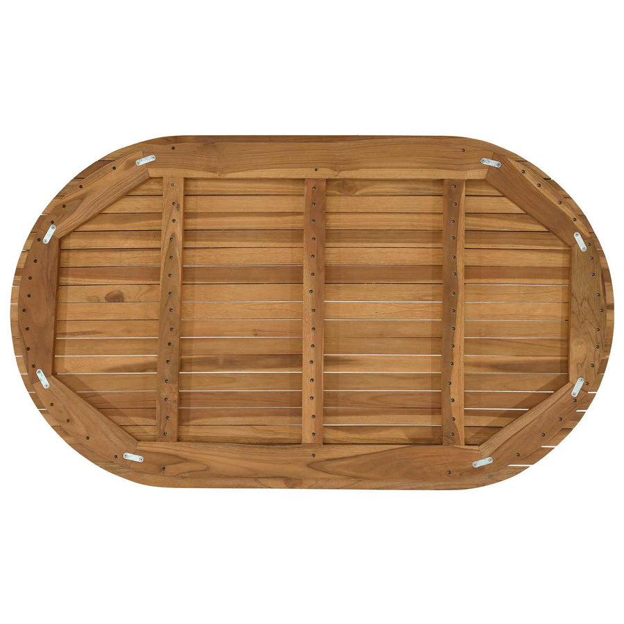 Tafelblad 120 x 70 x 3,5 cm Ovaal Massief Teakhout Naturel