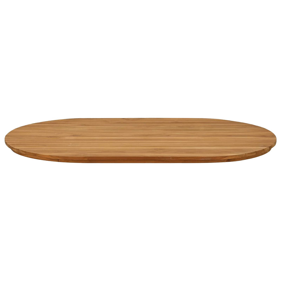 Tafelblad 120 x 70 x 3,5 cm Ovaal Massief Teakhout Naturel
