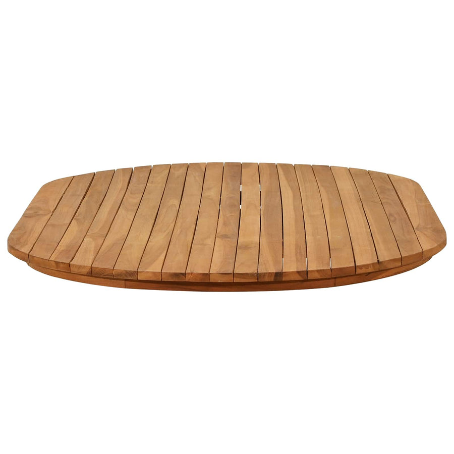 Tafelblad 120 x 70 x 3,5 cm Ovaal Massief Teakhout Naturel