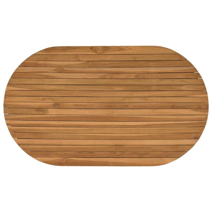 Tafelblad 120 x 70 x 3,5 cm Ovaal Massief Teakhout Naturel