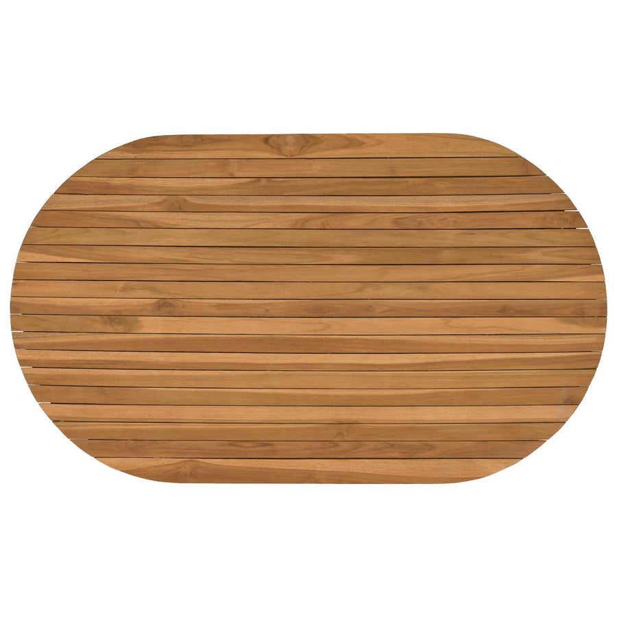 Tafelblad 120 x 70 x 3,5 cm Ovaal Massief Teakhout Naturel