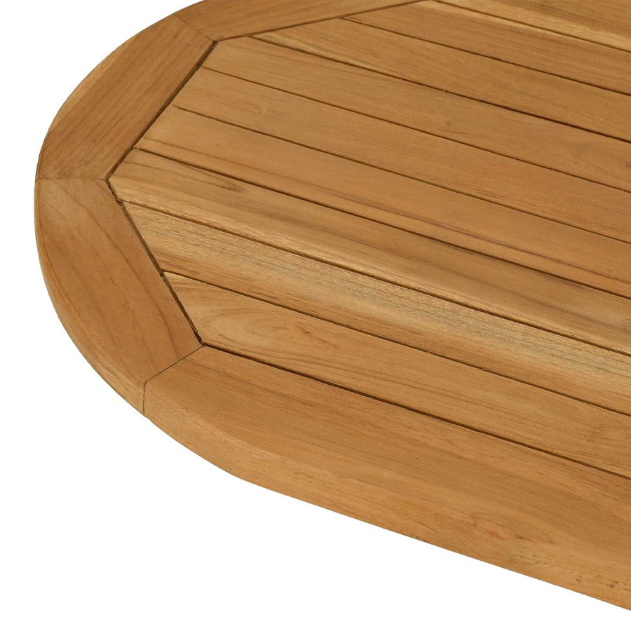 Tafelblad 80 x 40 x 2,5 cm Ovaal Massief Teakhout Naturel