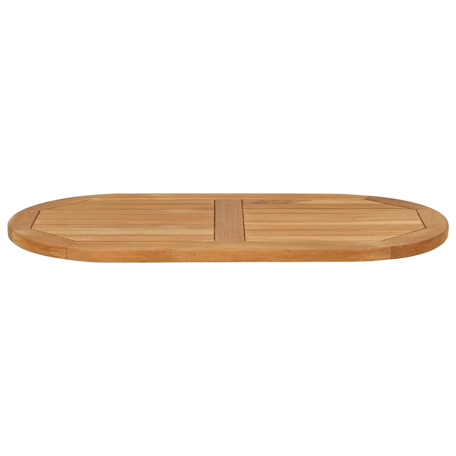 Tafelblad 80 x 40 x 2,5 cm Ovaal Massief Teakhout Naturel