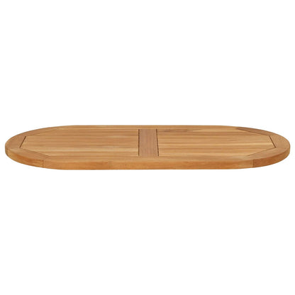 Tafelblad 80 x 40 x 2,5 cm Ovaal Massief Teakhout Naturel