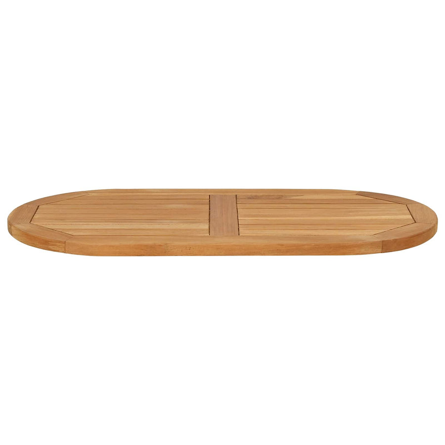 Tafelblad 80 x 40 x 2,5 cm Ovaal Massief Teakhout Naturel