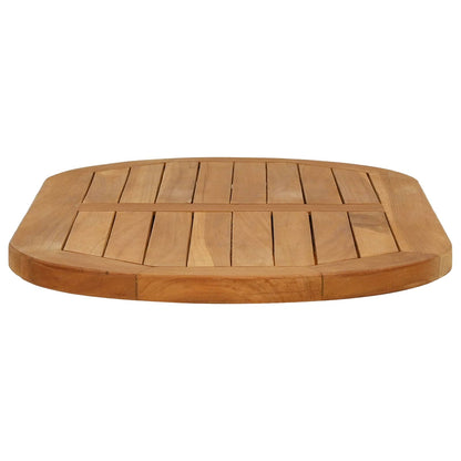 Tafelblad 80 x 40 x 2,5 cm Ovaal Massief Teakhout Naturel