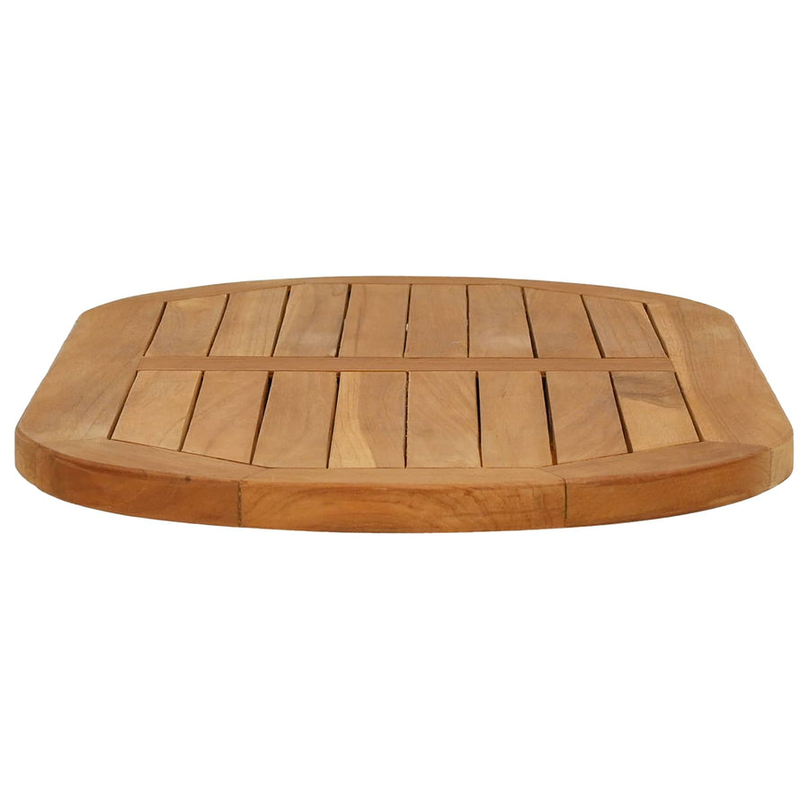 Tafelblad 80 x 40 x 2,5 cm Ovaal Massief Teakhout Naturel