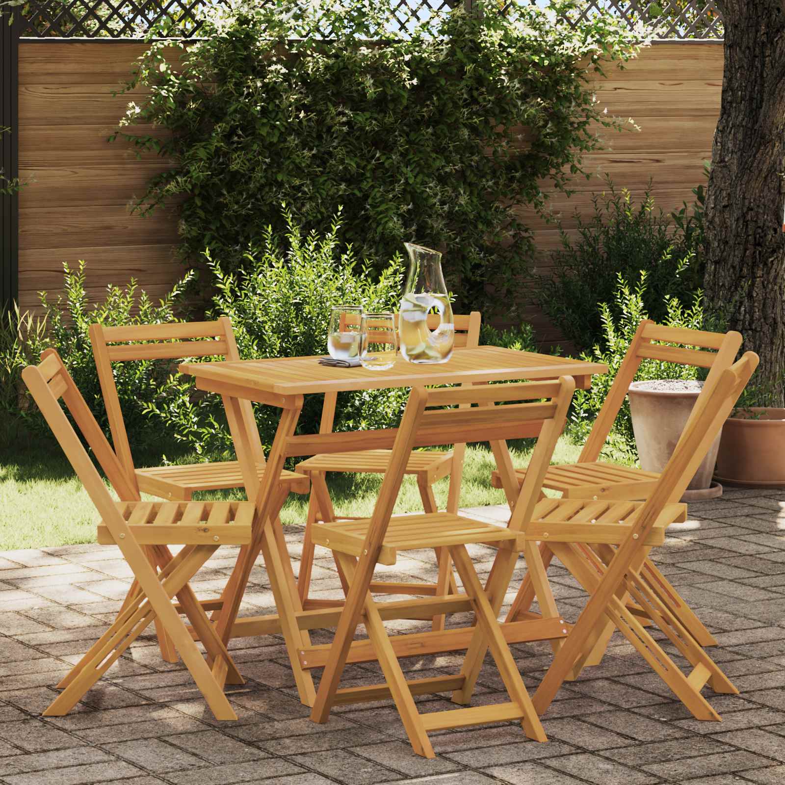 Opvouwbare Tuinstoelen 6 pcs Naturel 40 x 53 x 80 cm