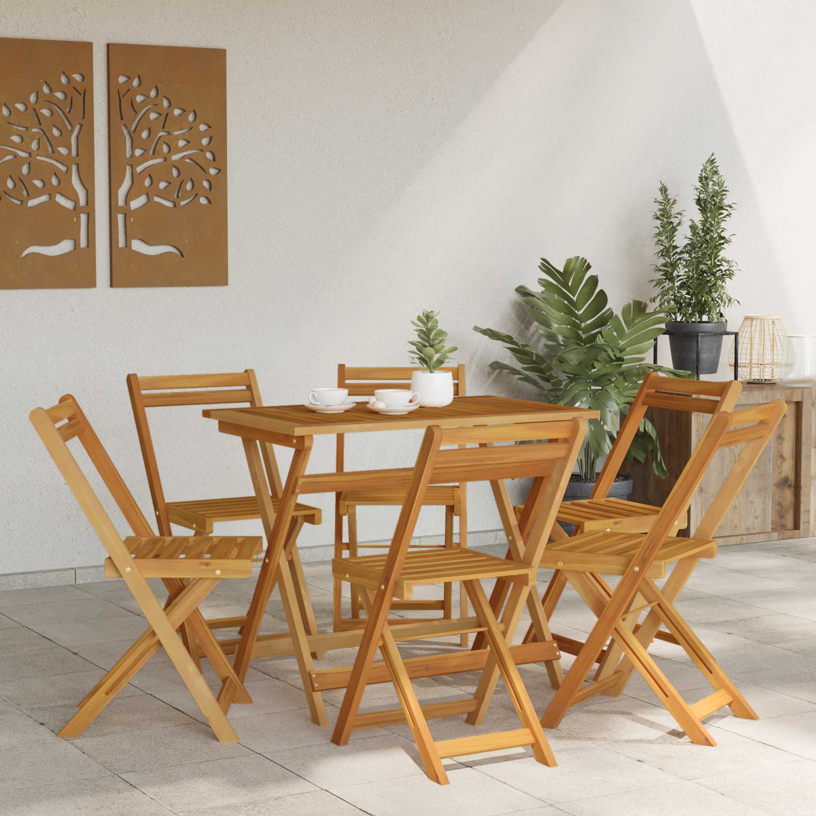 Opvouwbare Tuinstoelen 6 pcs Naturel 40 x 53 x 80 cm