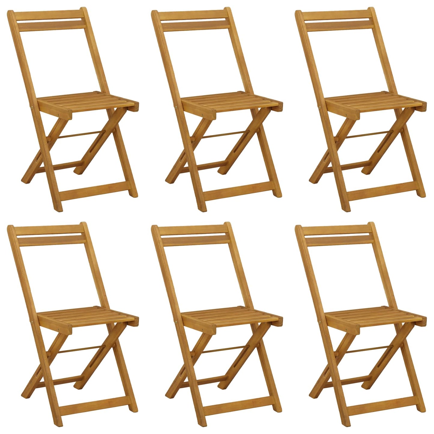 Opvouwbare Tuinstoelen 6 pcs Naturel 40 x 53 x 80 cm