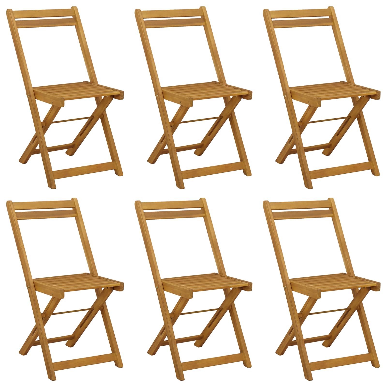 Opvouwbare Tuinstoelen 6 pcs Naturel 40 x 53 x 80 cm